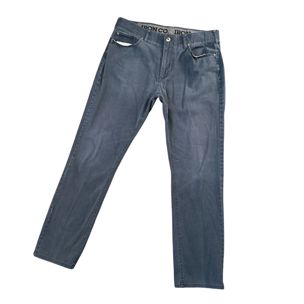 Iron Co Mens Gray Straight‎ Leg Pants Casual Comfort Fit Everyday Wear 36x31